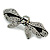 Clear/ Ab Crystals Bow Barrette Hair Clip Grip In Black Tone - 100mm Across - view 8