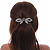 Clear/ Ab Crystals Bow Barrette Hair Clip Grip In Black Tone - 100mm Across - view 2