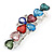 Multicoloured Acrylic Bead Floral Barrette Hair Clip Grip In Silver Tone - 80mm Across - view 8