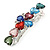 Multicoloured Acrylic Bead Floral Barrette Hair Clip Grip In Silver Tone - 80mm Across - view 4