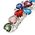 Multicoloured Acrylic Bead Floral Barrette Hair Clip Grip In Silver Tone - 80mm Across - view 6