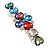 Multicoloured Acrylic Bead Floral Barrette Hair Clip Grip In Silver Tone - 80mm Across - view 5