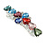 Multicoloured Acrylic Bead Floral Barrette Hair Clip Grip In Silver Tone - 80mm Across - view 9