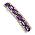 Purple Acrylic Bead/ Clear Crystal Barrette Hair Clip Grip In Silver Tone - 80mm Across - view 7