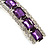 Purple Acrylic Bead/ Clear Crystal Barrette Hair Clip Grip In Silver Tone - 80mm Across - view 3