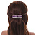 Purple Acrylic Bead/ Clear Crystal Barrette Hair Clip Grip In Silver Tone - 80mm Across - view 2