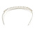 Bridal/ Wedding/ Prom Silver Tone Clear Crystal, Faux White Glass Pearl Tiara Headband - view 4