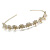 Bridal/ Wedding/ Prom Gold Tone Clear Crystal, Faux White Glass Pearl Tiara Headband - view 5