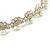 Bridal/ Wedding/ Prom Gold Tone Clear Crystal, Faux White Glass Pearl Tiara Headband - view 4