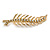 Milky White Crystal Leaf Hair Grip/ Slide In Gold Tone - 70mm Long - view 4