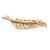 Milky White Crystal Leaf Hair Grip/ Slide In Gold Tone - 70mm Long - view 6