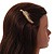 Milky White Crystal Leaf Hair Grip/ Slide In Gold Tone - 70mm Long - view 2