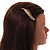Pastel Pink Crystal Leaf Hair Grip/ Slide In Gold Tone - 70mm Long - view 2