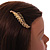 Pastel Pink Crystal Leaf Hair Grip/ Slide In Gold Tone - 70mm Long - view 3