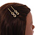 Pair Of Clear Crystal Infinity Motif Hair Slides In Gold Tone Metal - 55mm L - view 3