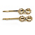 Pair Of Clear Crystal Infinity Motif Hair Slides In Gold Tone Metal - 55mm L - view 4