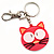 Plastic Funky Cat Key Ring/Handbag Charms (Pink) - view 2