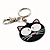 Plastic Funky Cat Key Ring/Handbag Charm (Black & White) - view 3