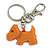 Brown Plastic Scottie Dog Keyring/ Handbag Charm