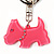 Pink Plastic Scottie Dog Keyring/ Handbag Charm