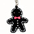 Black Gingerbread Man Plastic Keyring/ Handbag Charm