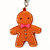 Gingerbread Man Plastic Keyring/ Handbag Charm