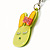 Cute Lettuce Green Plastic Bunny Key-Ring With Crystal Bow - view 3