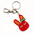 Cute Red Plastic Bunny Key-Ring With Crystal Bow - view 3