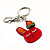 Cute Red Plastic Bunny Key-Ring With Crystal Bow - view 4