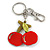 Delicious Red Cherry Key Ring/ Handbag Charm