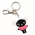 Black Plastic Japanese Girl Handbag Charm Key Chain - view 2