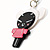 Black Plastic Japanese Girl Handbag Charm Key Chain - view 3