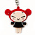 Red Plastic Japanese Girl Handbag Charm Key Chain