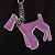Pink Enamel Dog Keyring/ Handbag Charm - view 3