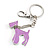 Pink Enamel Dog Keyring/ Handbag Charm