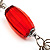 Silver Tone Ceramic Bead Charm Keyring/ Bag Charm (Coral Red) - view 4