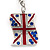 Silver Plated Union Jack Keyring/ Bag Charm - 10cm Length - view 6