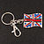Silver Plated Union Jack Keyring/ Bag Charm - 10cm Length - view 3