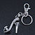 Rhodium Plated High Heel Shoe Key Ring/ Bag Charm - 11cm Length - view 3