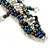 Peacock/ Transparent Glass Bead Crocodile Keyring/ Bag Charm - 17cm Length - view 2