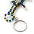 Peacock/ Transparent Glass Bead Crocodile Keyring/ Bag Charm - 17cm Length - view 4