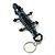 Black/ Hematite Glass Bead Crocodile Keyring/ Bag Charm - 17cm Length - view 3