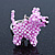 Baby Pink Glass Bead Scottie Dog Keyring/ Bag Charm - 8cm Length - view 2