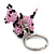 Pink/ Black Glass Bead Scottie Dog Keyring/ Bag Charm - 8cm Length - view 9