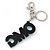 'OMG' Light Blue Plastic Rhodium Plated Keyring/ Bag Charm - 105mm Length - view 5