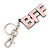 'BFF' Light Pink Plastic Rhodium Plated Keyring/ Bag Charm - 85mm Length - view 4
