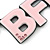 'BFF' Light Pink Plastic Rhodium Plated Keyring/ Bag Charm - 85mm Length - view 2