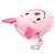 Ligth Pink Little Piggy Fabric Coin Purse/ Bag Charm for Kids - 10.5cm Width - view 3