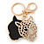 Crystal Tiger Keyring/ Bag Charm In Gold Plating - 11cm L - view 3