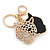 Crystal Tiger Keyring/ Bag Charm In Gold Plating - 11cm L - view 7